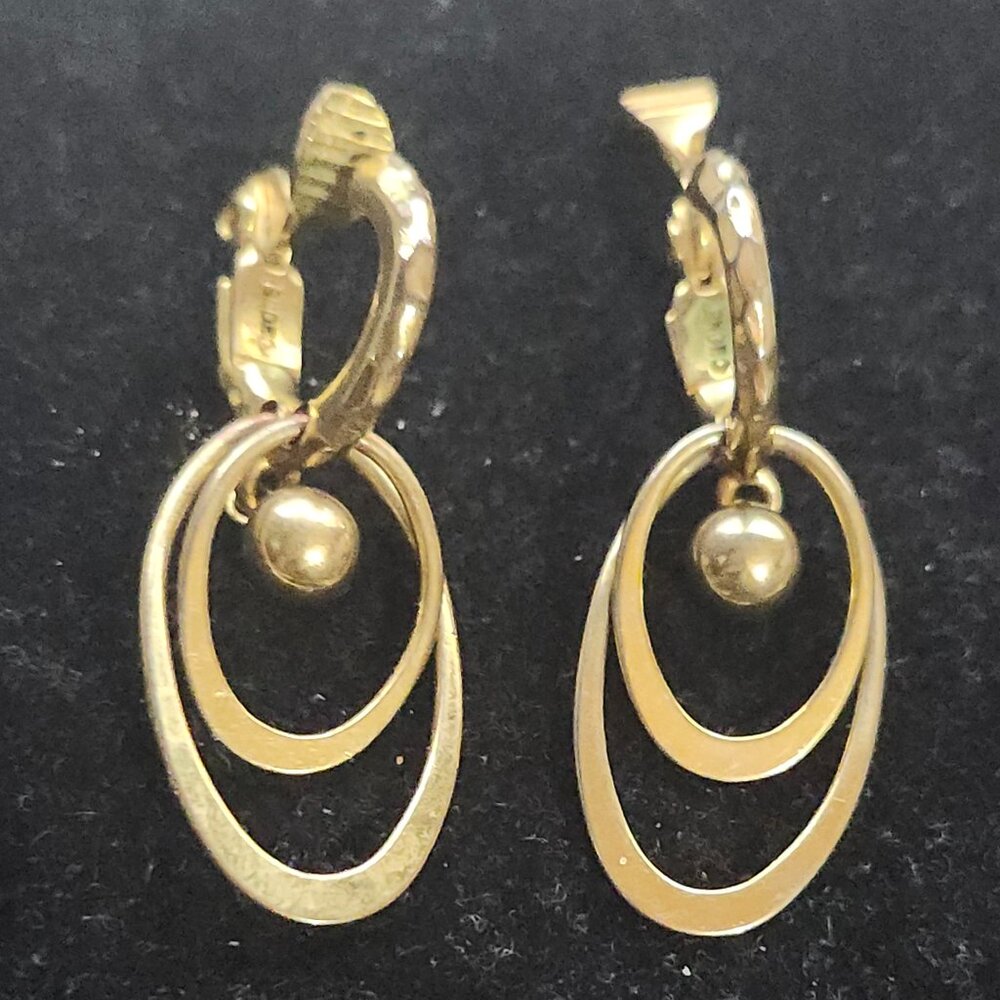 Monet Layered Oval Hoop Clip-On Earrings
